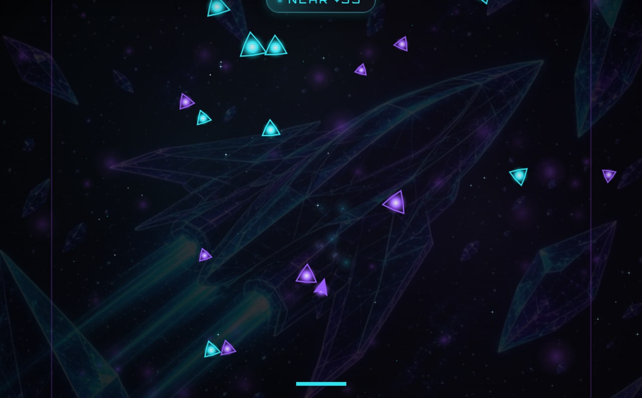 Craft racing through floating crystals
